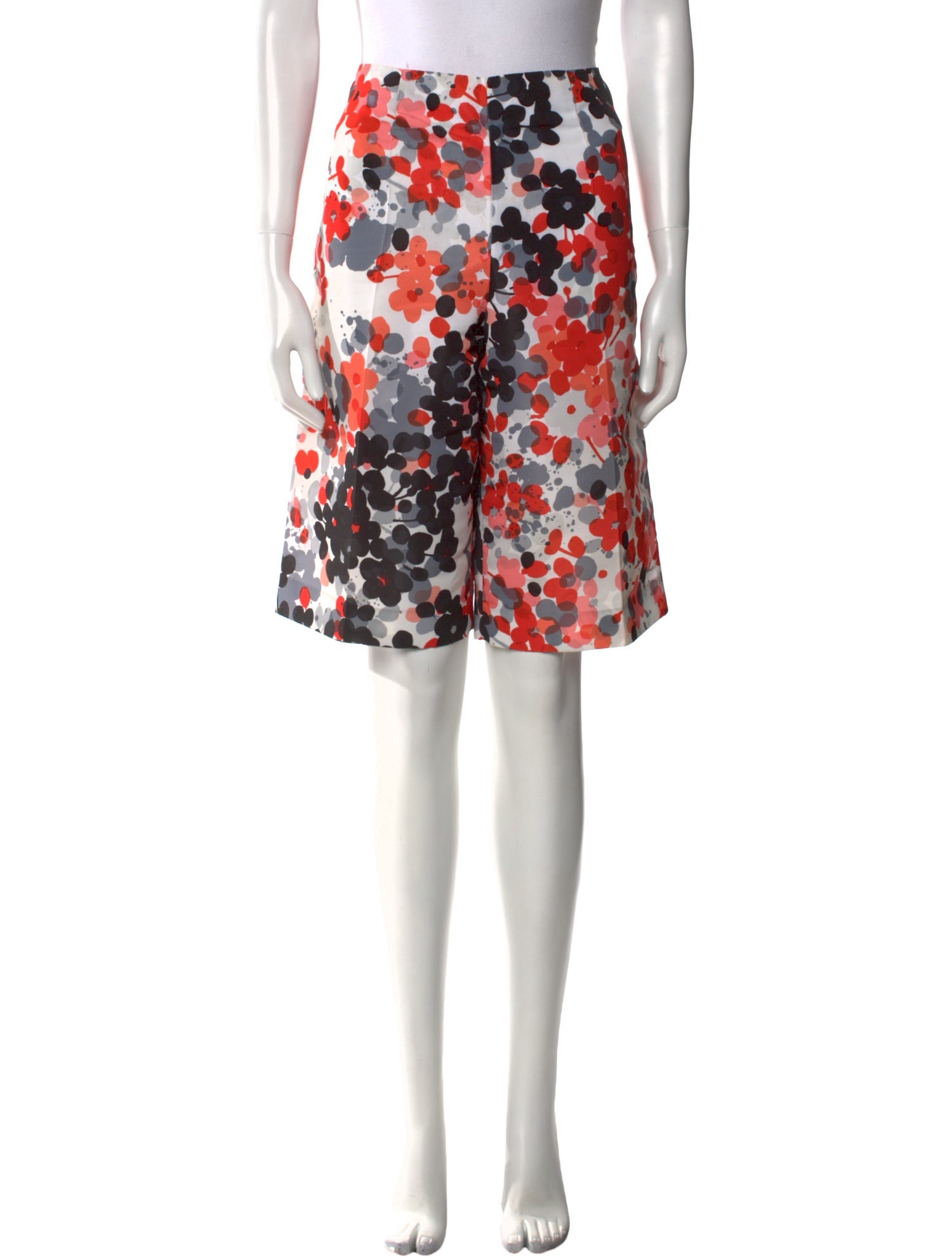 Red Valentino Floral Print Knee-Length Shorts