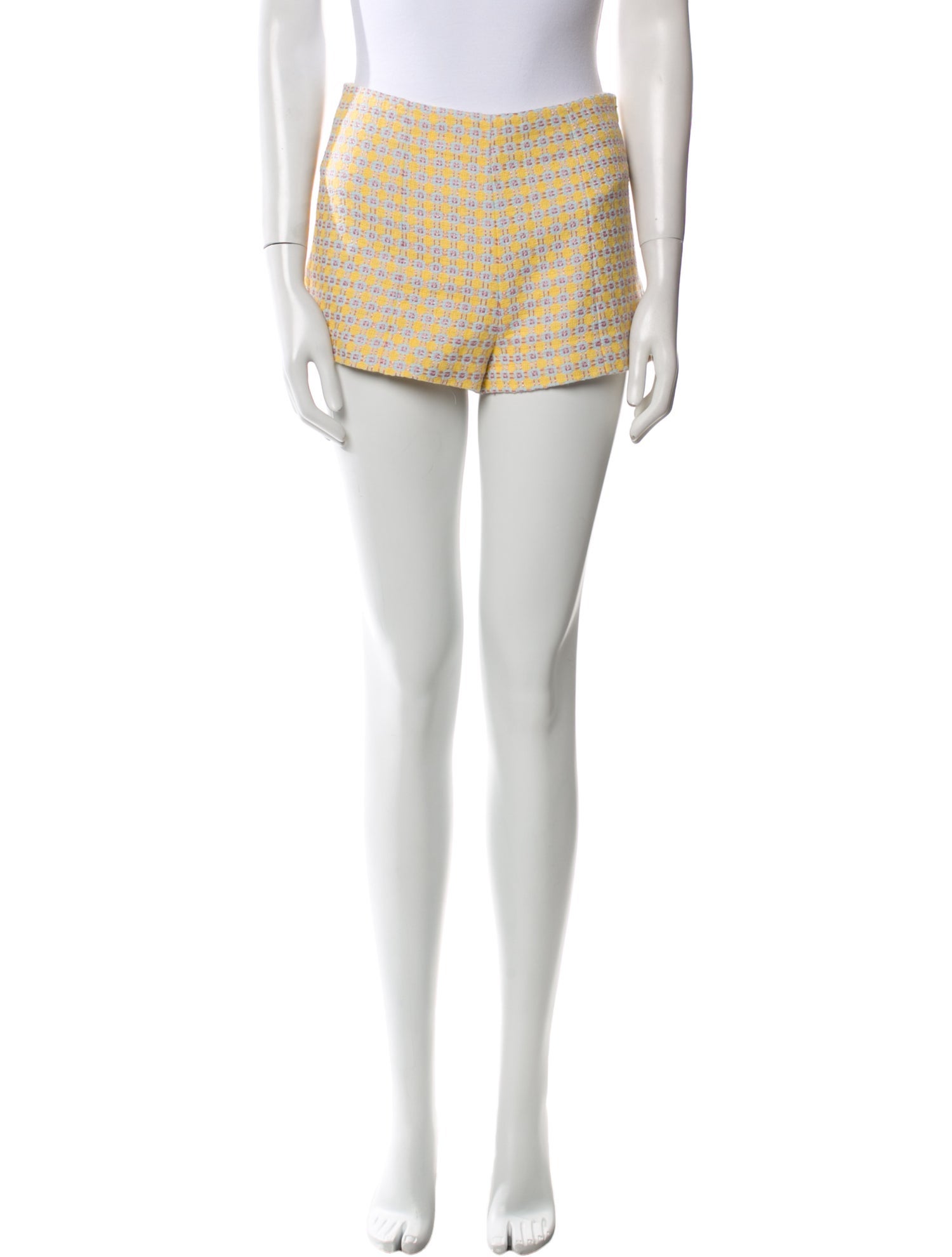 Red Valentino Tweed Pattern Mini Shorts