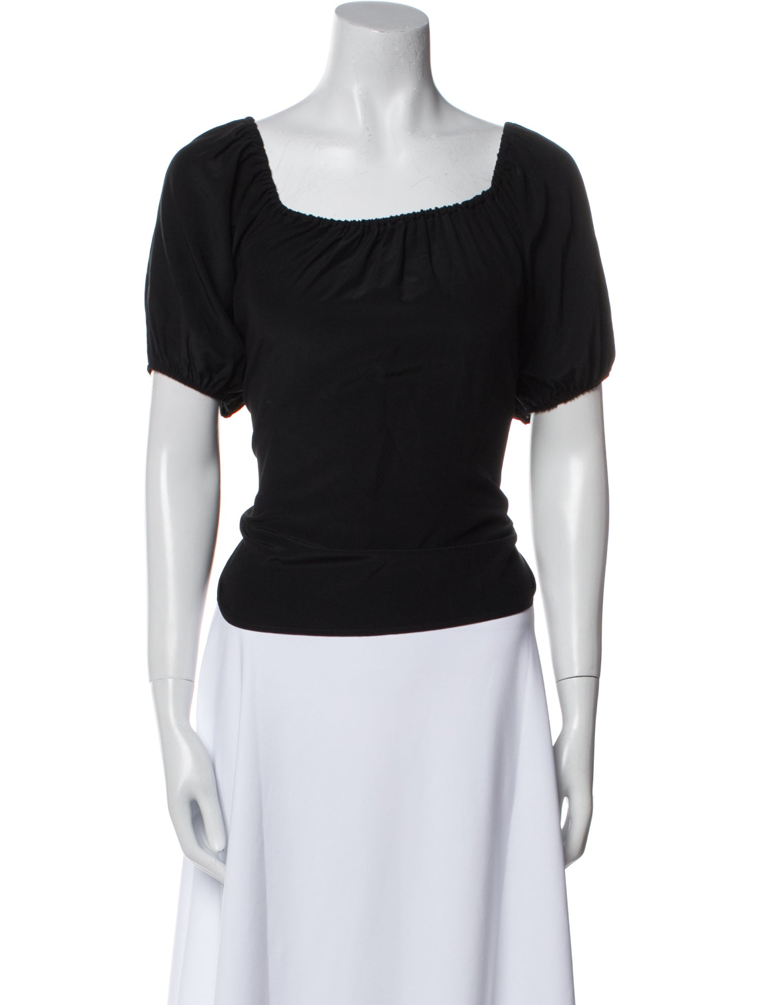 Red Valentino Silk Square Neckline Crop Top