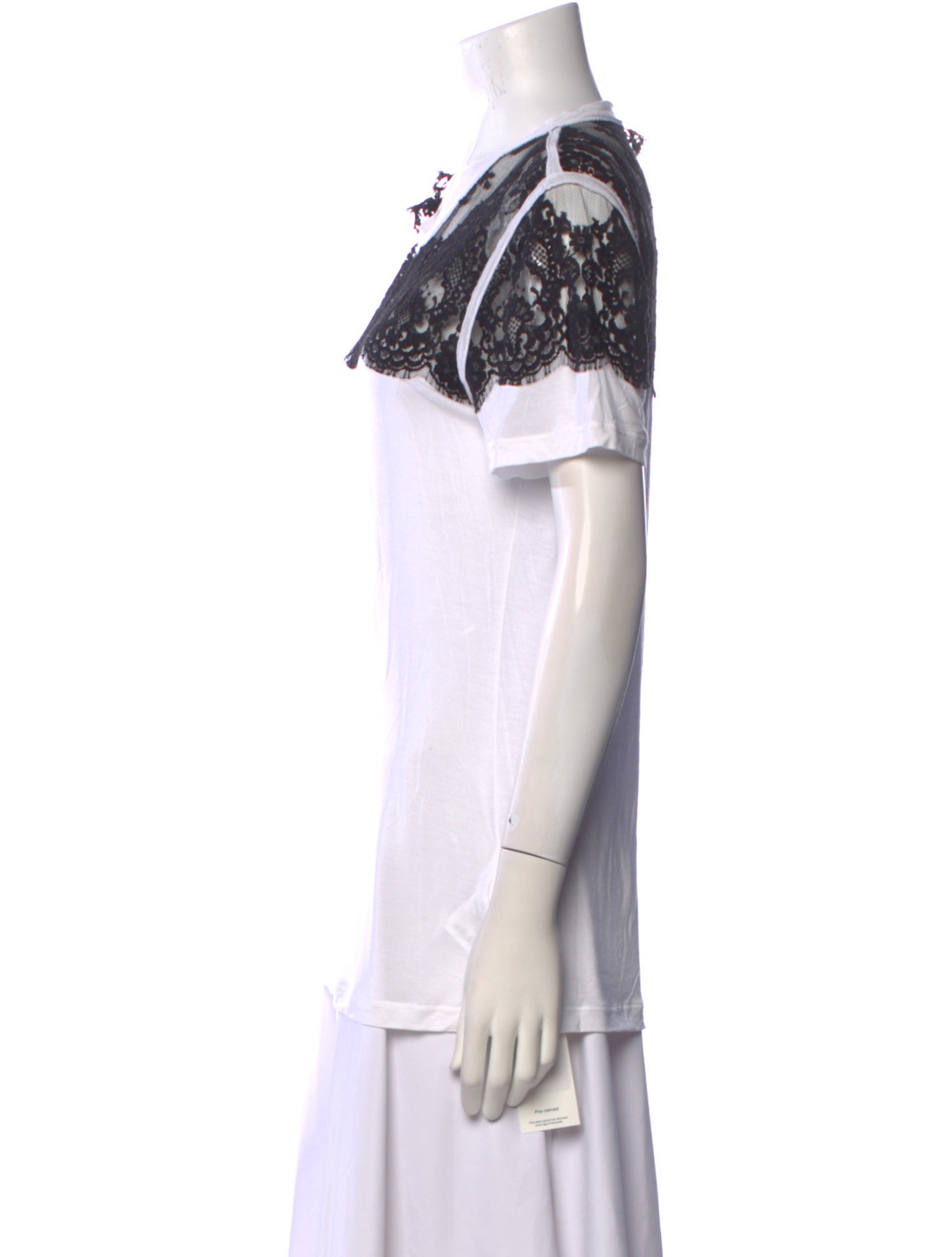 Red Valentino Lace Pattern Scoop Neck T-Shirt