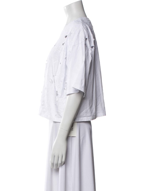 Red Valentino Scoop Neck Short Sleeve Crop Top