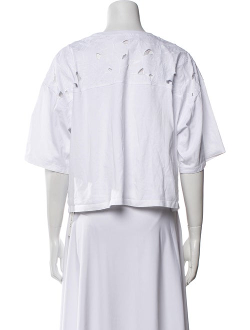 Red Valentino Scoop Neck Short Sleeve Crop Top