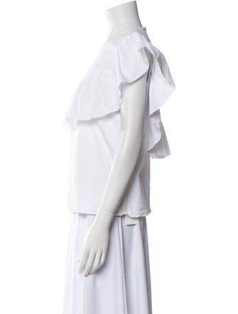 Red Valentino Crew Neck Short Sleeve Blouse