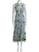 Red Valentino Floral Print Long Dress