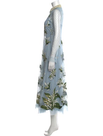 Red Valentino Floral Print Long Dress