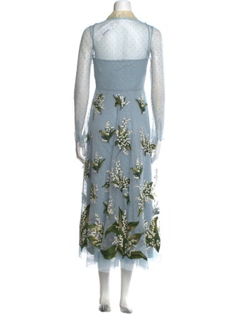 Red Valentino Floral Print Long Dress