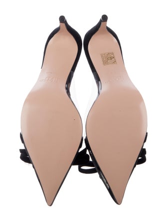 Red Valentino Suede Bow Accents Slingback Pumps