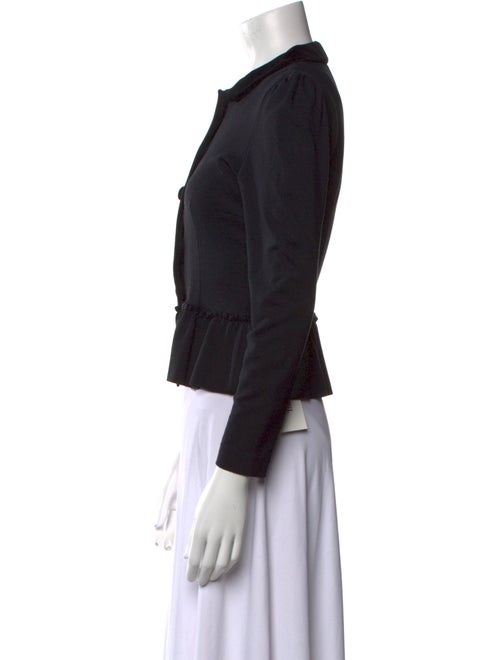 Red Valentino Mock Neck Long Sleeve Button-Up Top