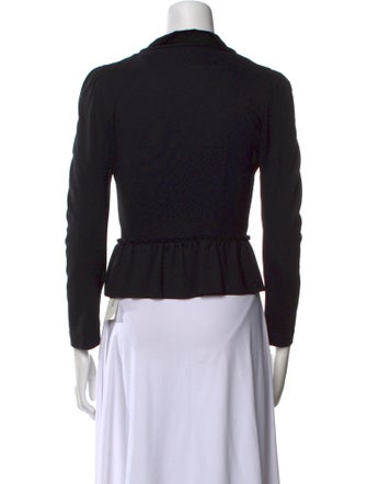 Red Valentino Mock Neck Long Sleeve Button-Up Top