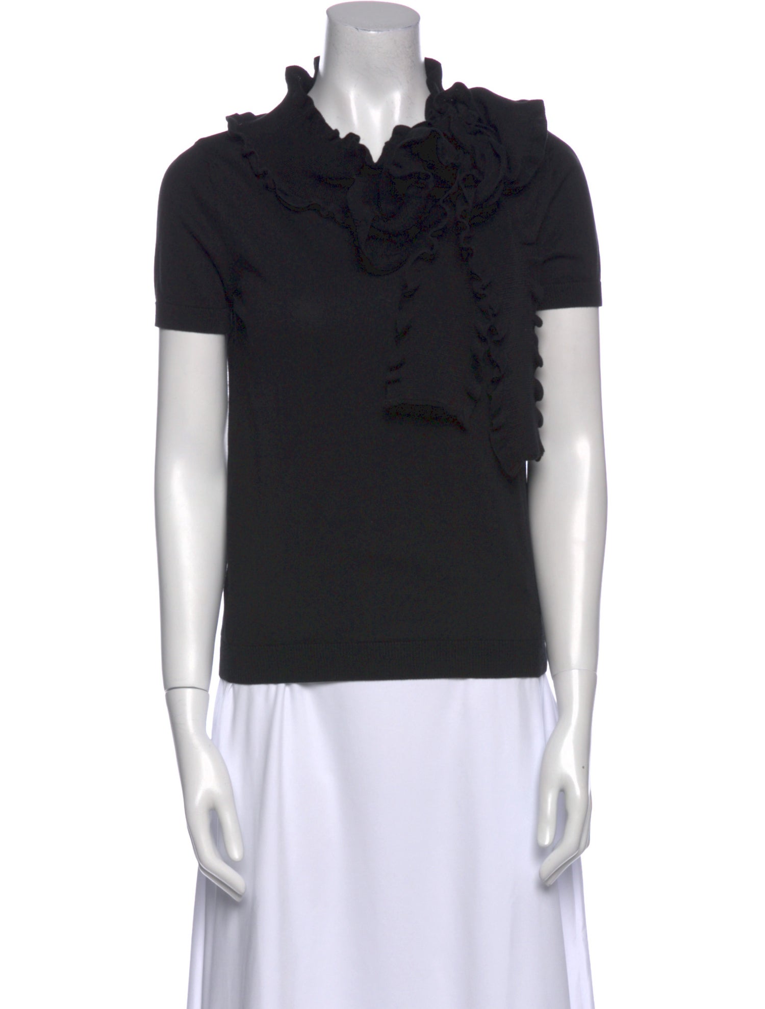 Red Valentino Mock Neck Short Sleeve Sweatshirt