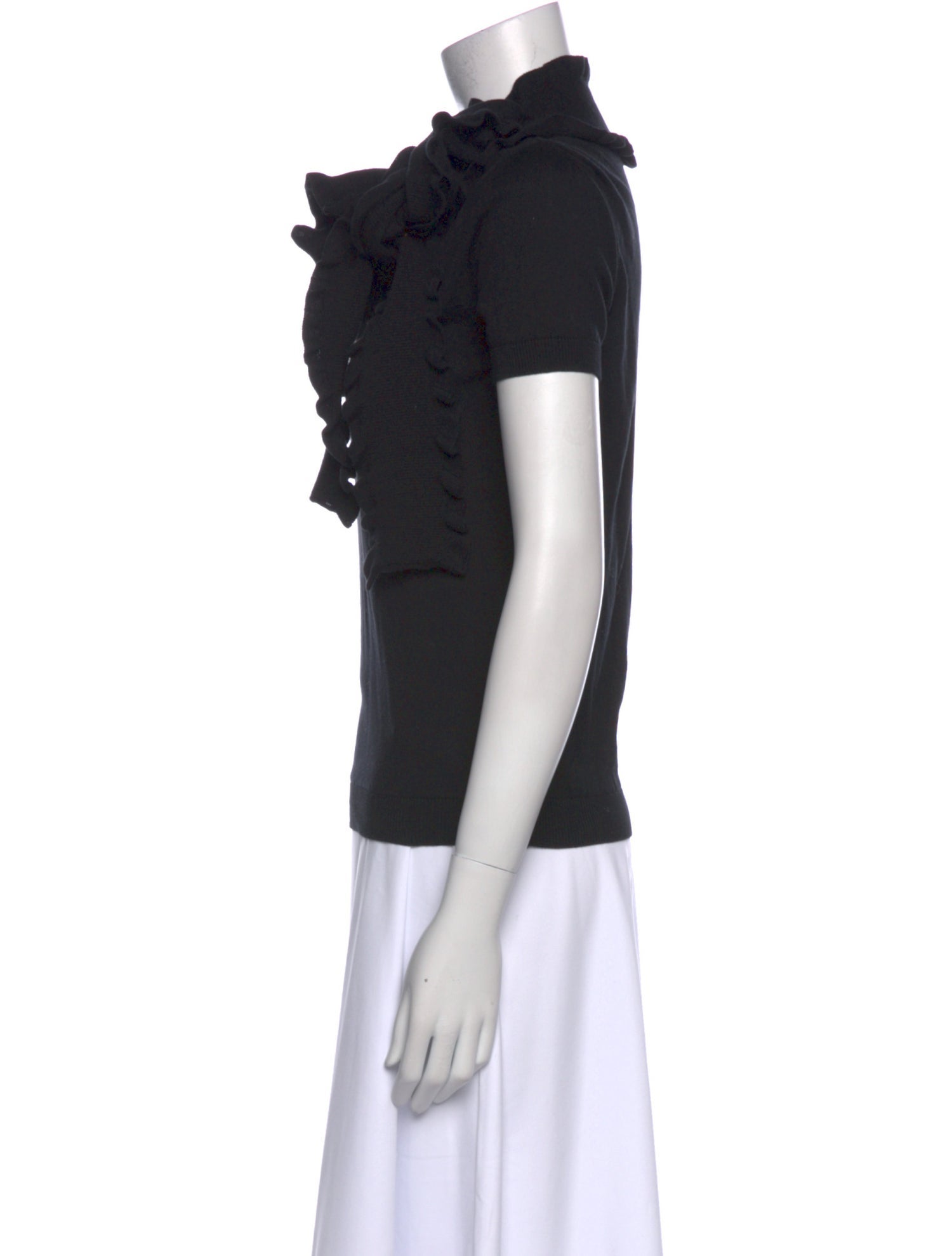 Red Valentino Mock Neck Short Sleeve Sweatshirt