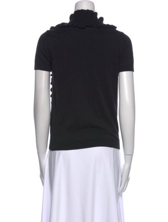 Red Valentino Mock Neck Short Sleeve Sweatshirt