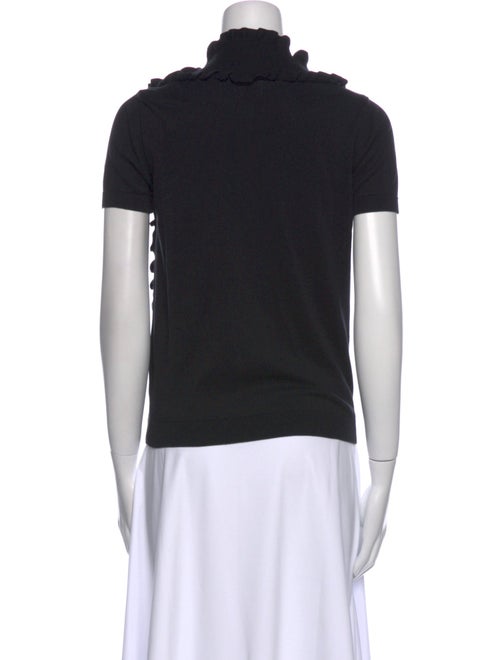 Red Valentino Mock Neck Short Sleeve Sweatshirt