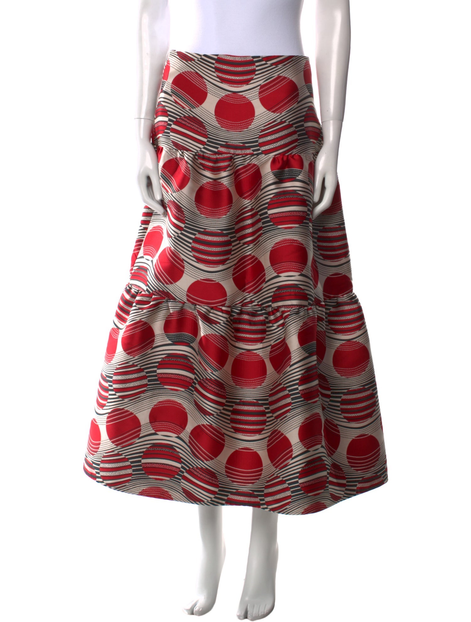 Red Valentino Polka Dot Print Midi Length Skirt w/ Tags