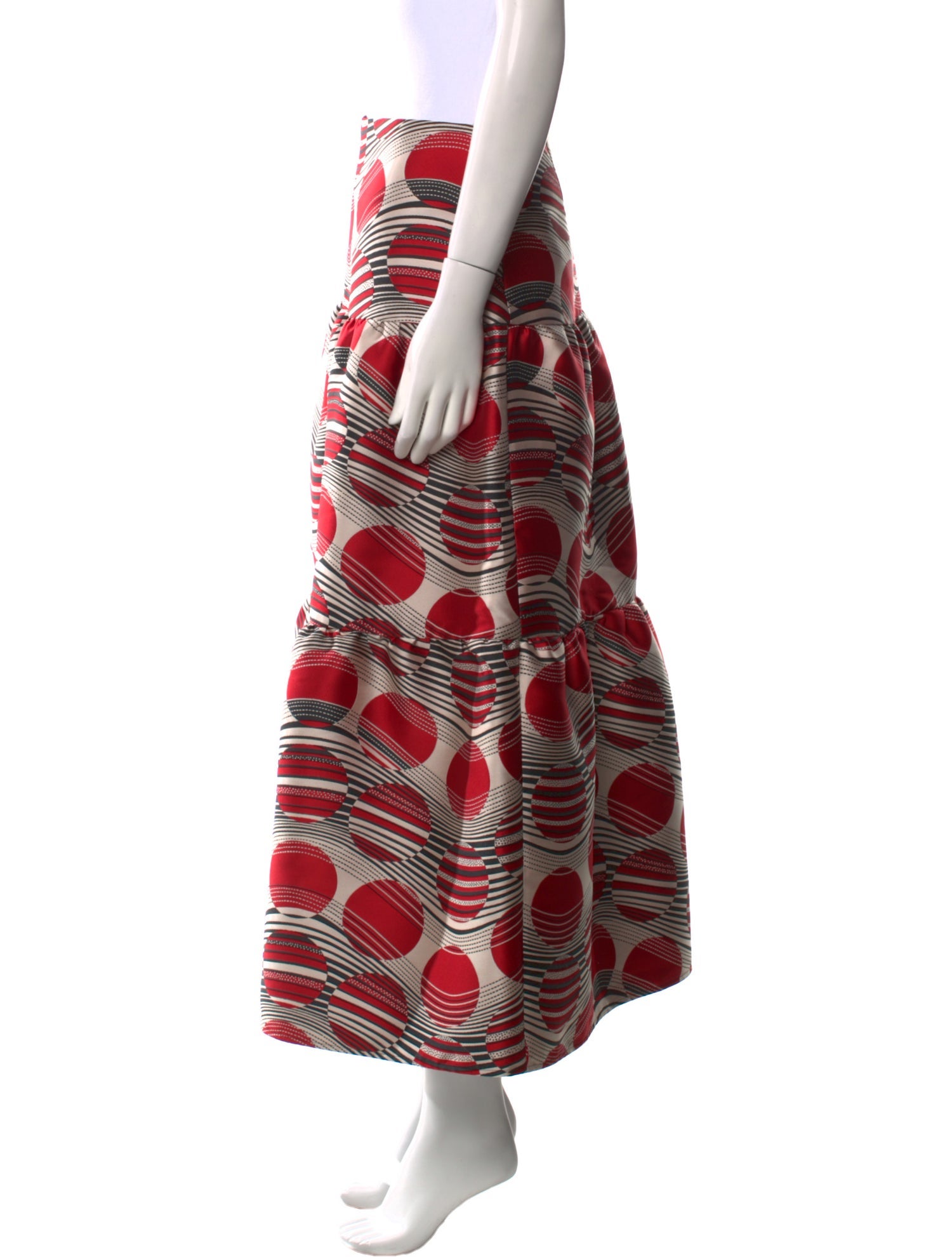 Red Valentino Polka Dot Print Midi Length Skirt w/ Tags