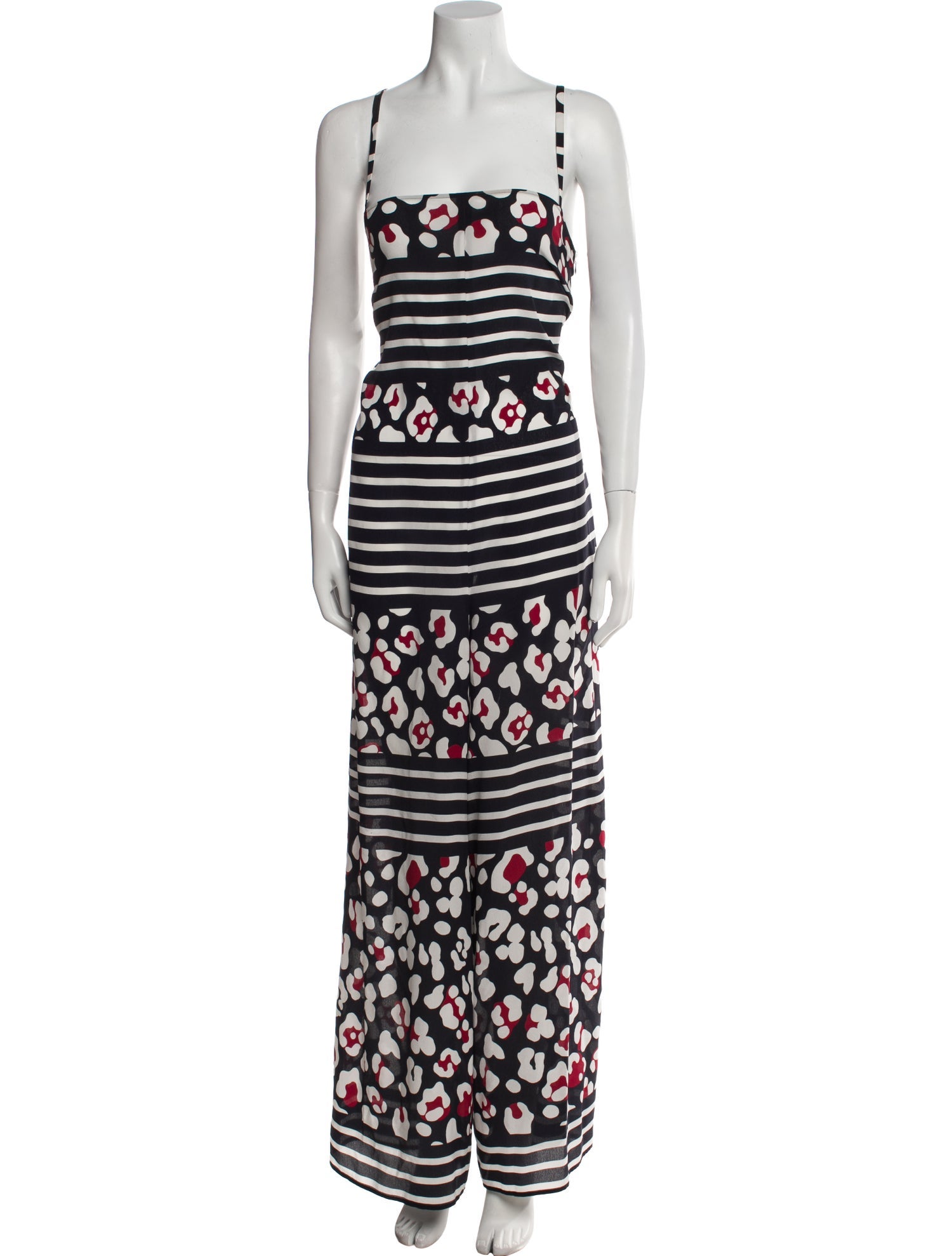 Red Valentino Silk Striped Jumpsuit