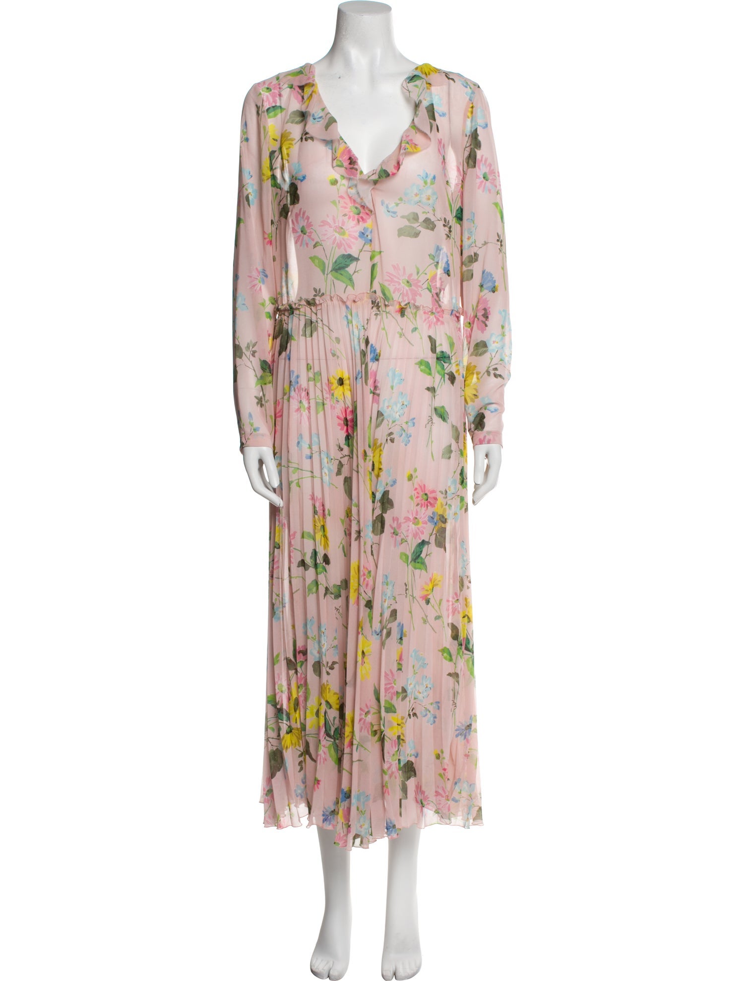 Red Valentino Floral Print Long Dress