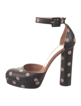 Red Valentino Leather Polka Dot Print D'Orsay Pumps