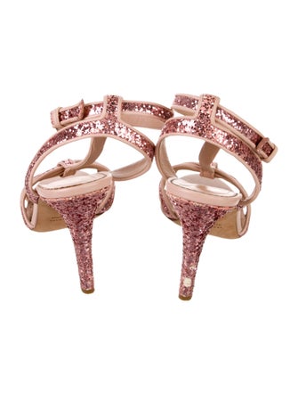 Red Valentino Leather T-Strap Sandals