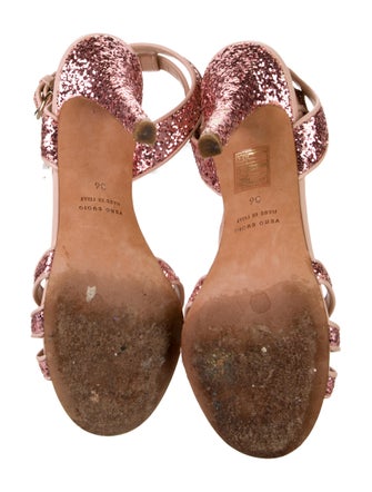 Red Valentino Leather T-Strap Sandals