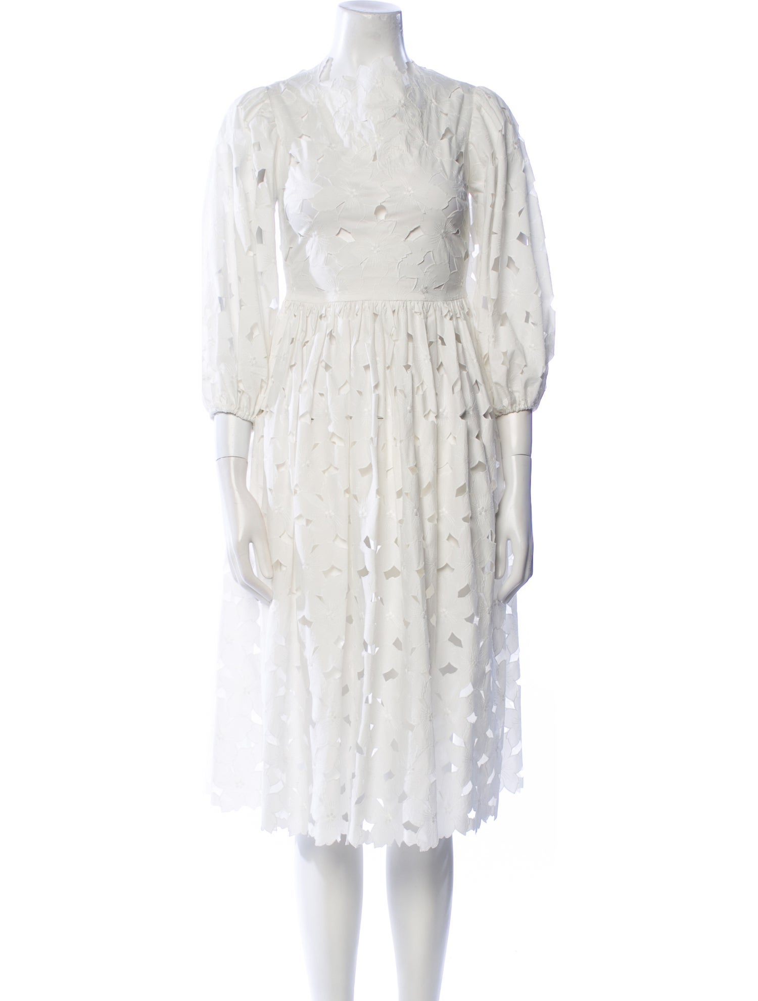 Red Valentino Lace Pattern Midi Length Dress