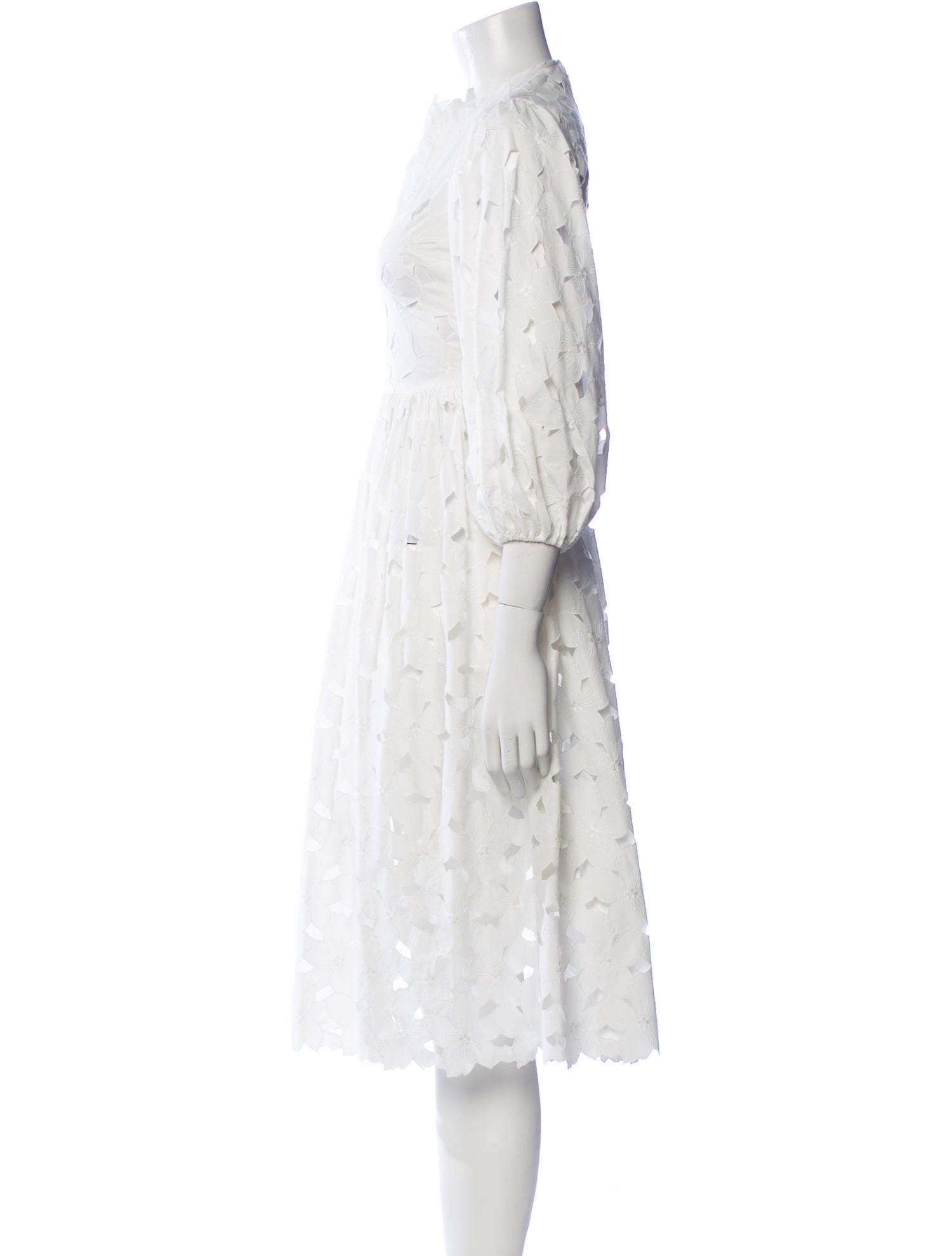 Red Valentino Lace Pattern Midi Length Dress