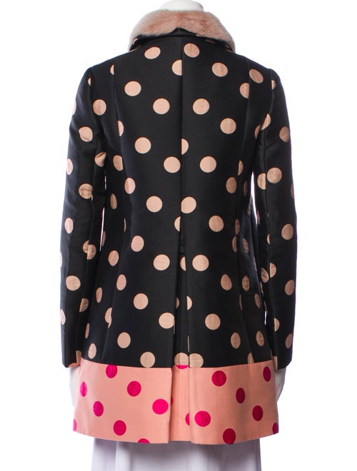 Red Valentino Polka Dot Print Faux Fur Jacket