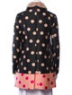 Red Valentino Polka Dot Print Faux Fur Jacket
