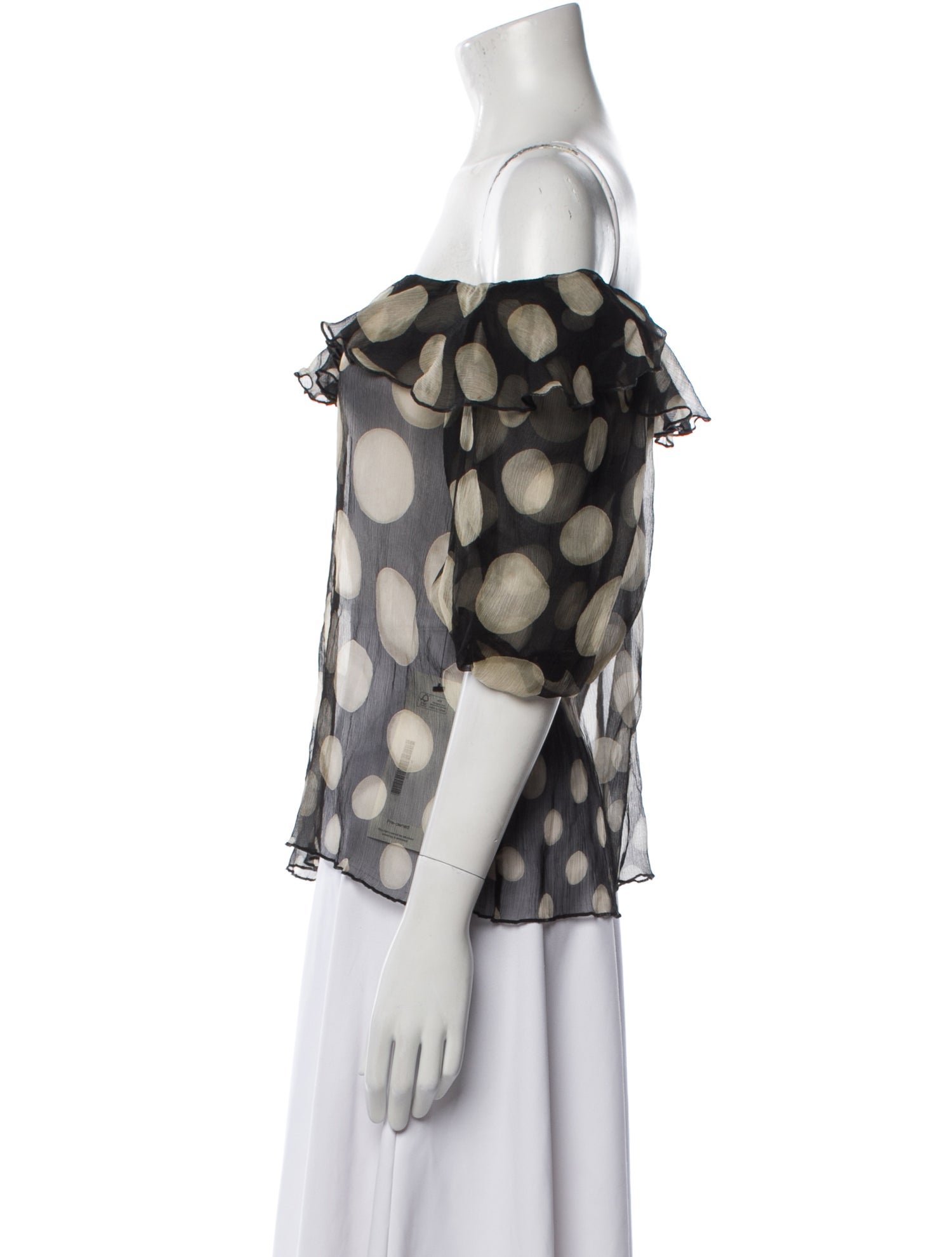 Red Valentino Silk Polka Dot Print Blouse