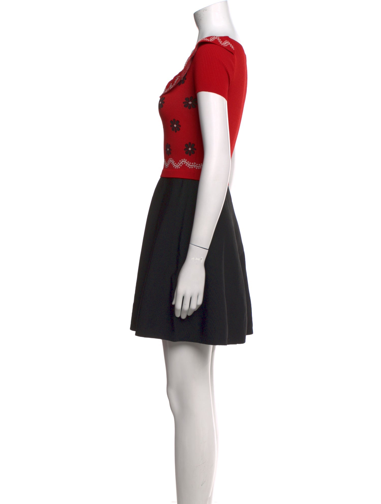 Red Valentino Colorblock Pattern Mini Dress