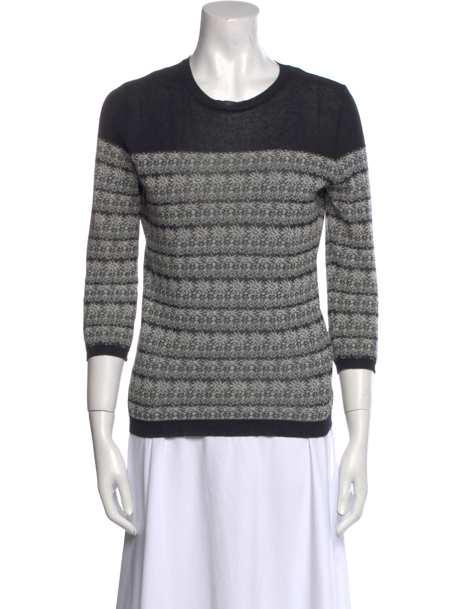 Red Valentino Striped Scoop Neck Sweater