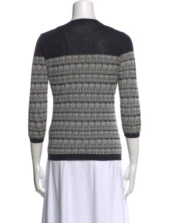 Red Valentino Striped Scoop Neck Sweater