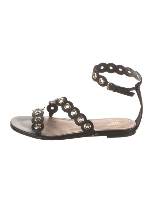 Red Valentino Leather Chain-Link Accents Gladiator Sandals