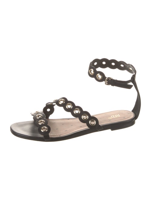 Red Valentino Leather Chain-Link Accents Gladiator Sandals