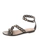 Red Valentino Leather Chain-Link Accents Gladiator Sandals