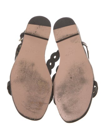 Red Valentino Leather Chain-Link Accents Gladiator Sandals