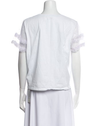 Red Valentino Bateau Neckline Short Sleeve T-Shirt