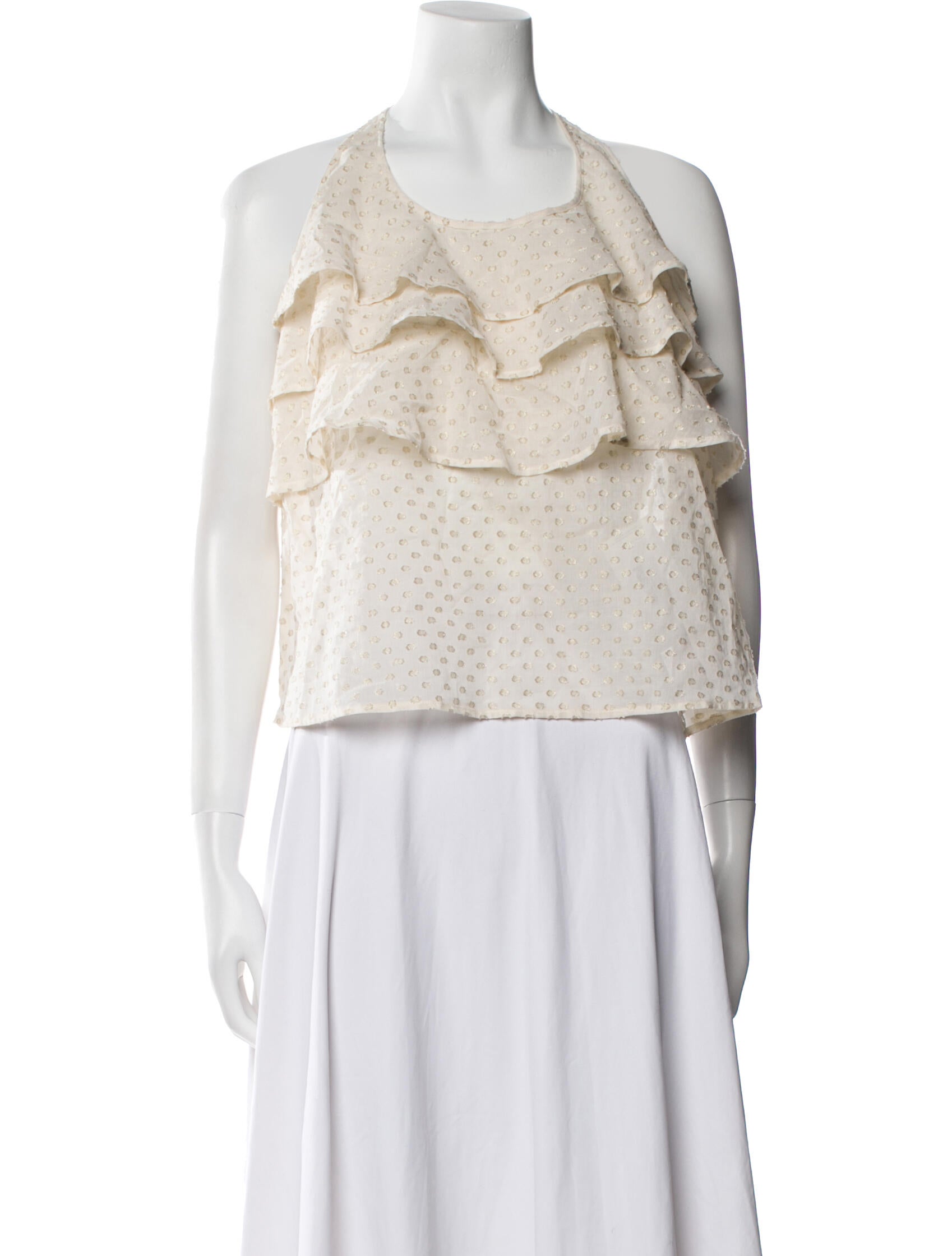 Red Valentino Halterneck Sleeveless Crop Top