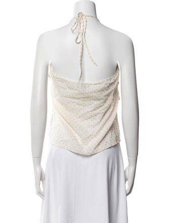 Red Valentino Halterneck Sleeveless Crop Top