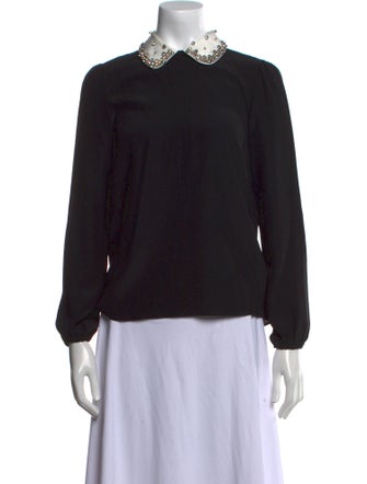 Red Valentino Silk Mock Neck Blouse