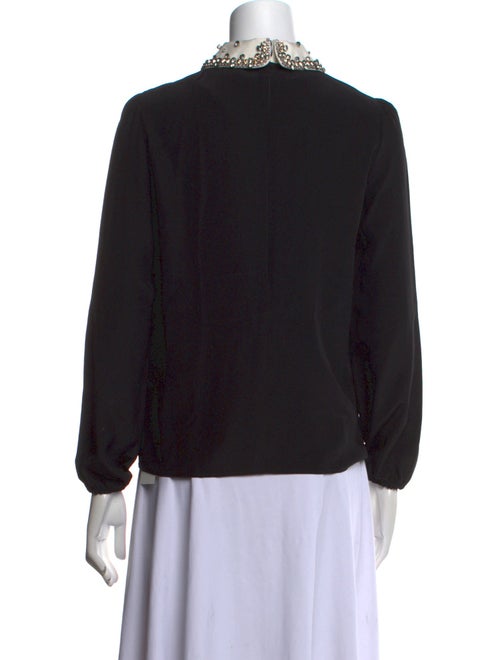 Red Valentino Silk Mock Neck Blouse