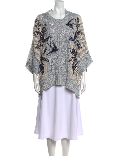 Red Valentino Printed Scoop Neck Sweater