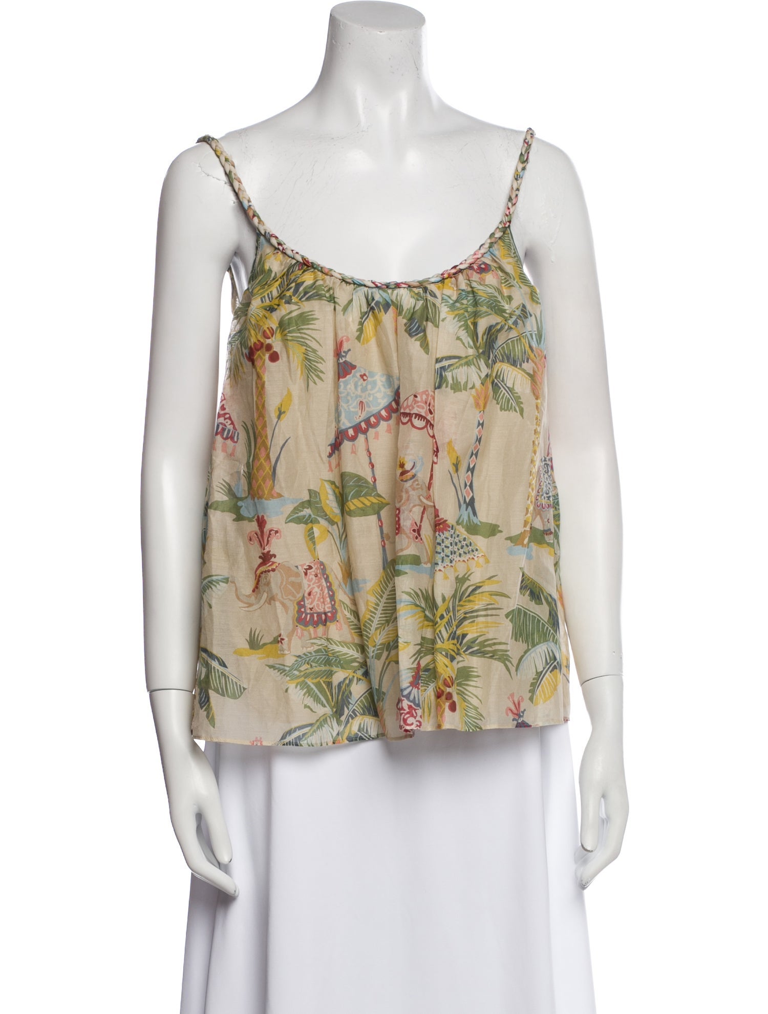 Red Valentino Floral Print Scoop Neck Blouse