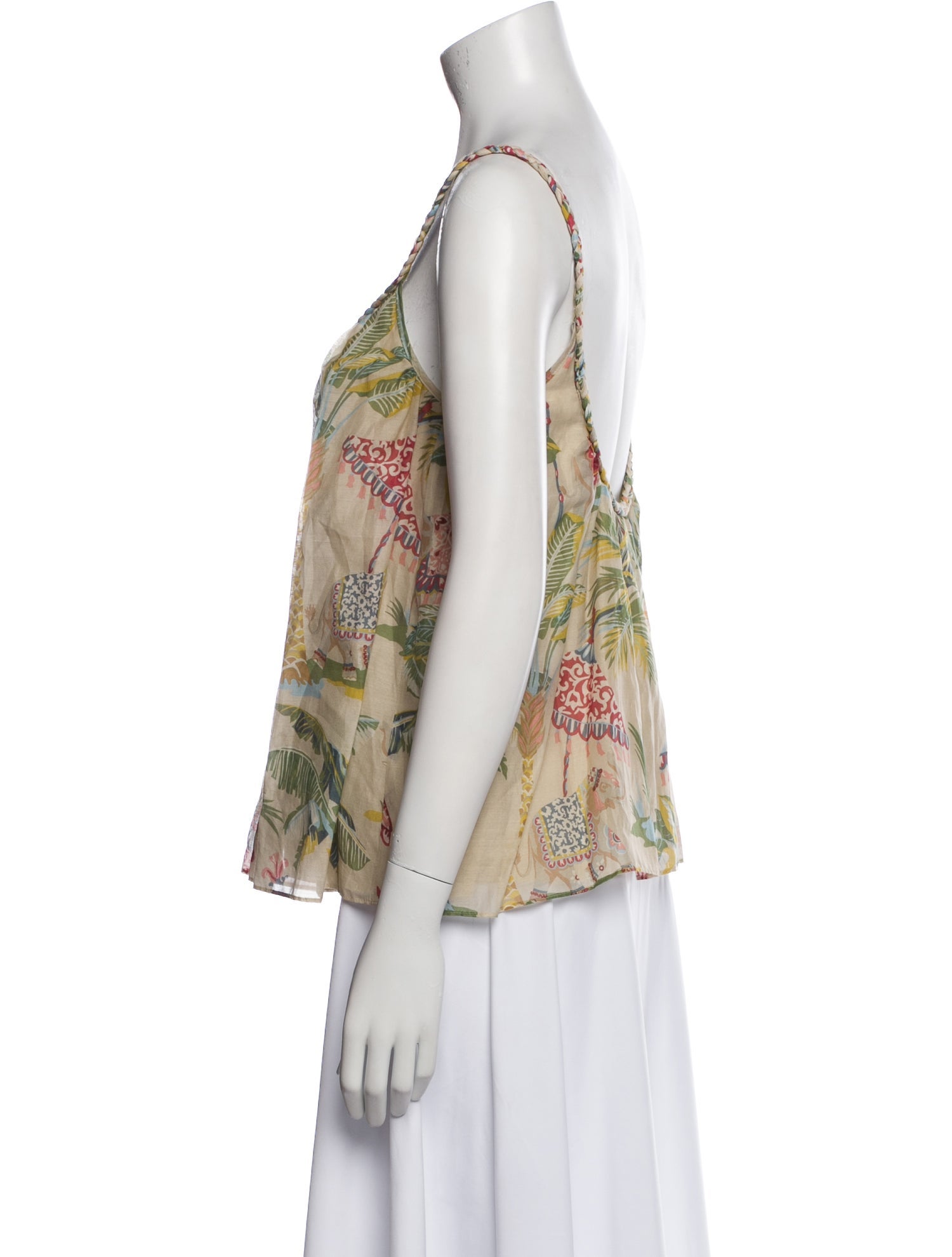 Red Valentino Floral Print Scoop Neck Blouse