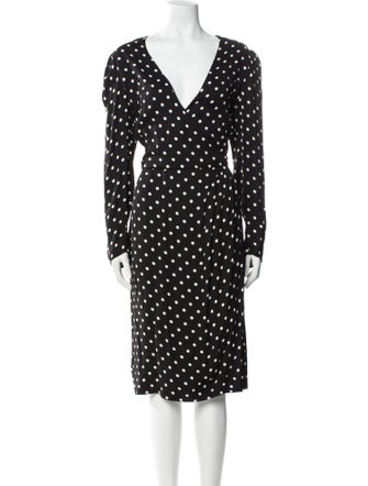 Red Valentino Polka Dot Print Midi Length Dress