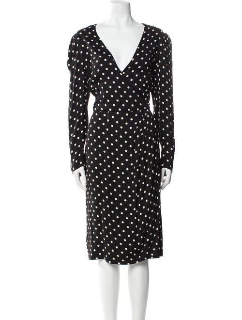 Red Valentino Polka Dot Print Midi Length Dress