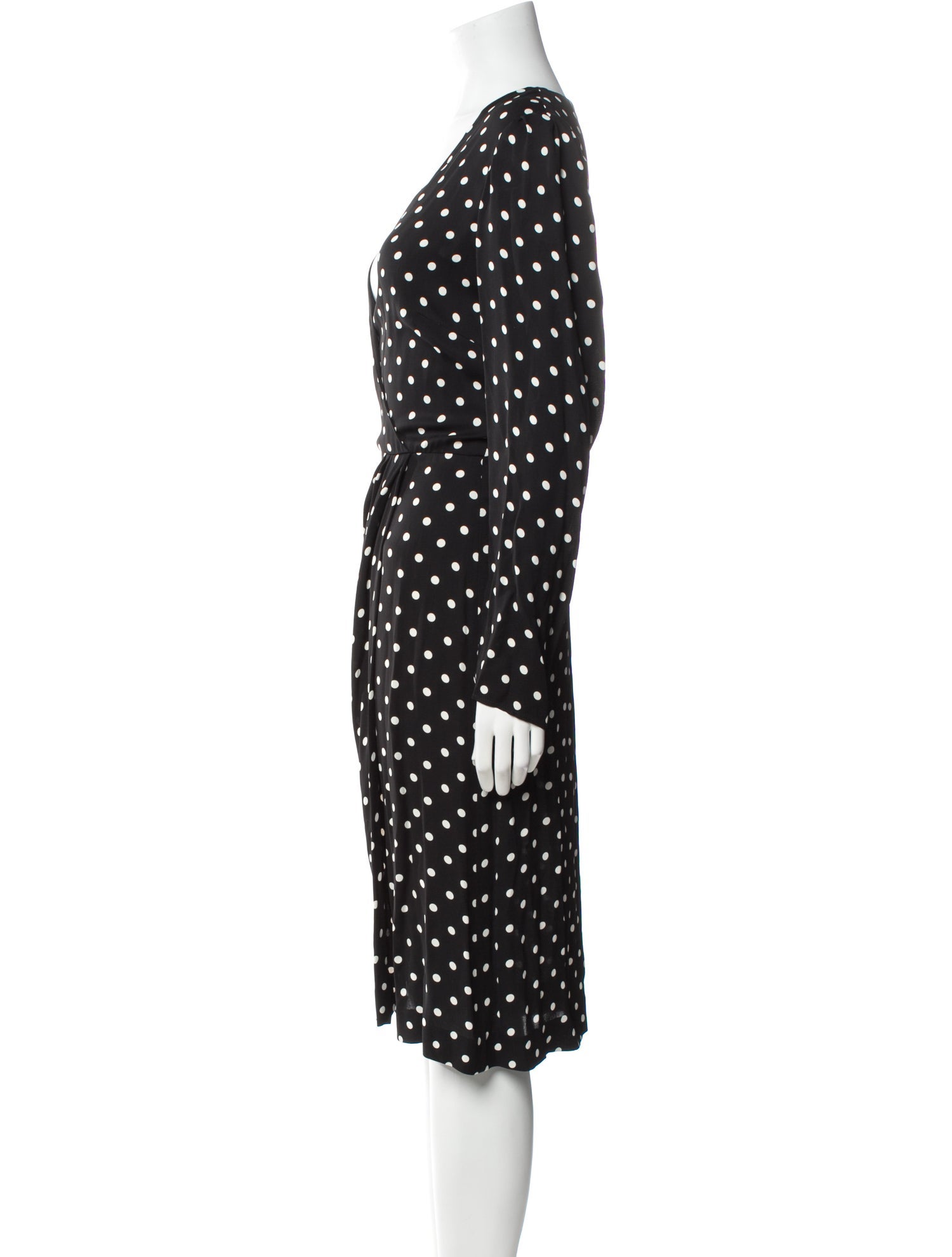 Red Valentino Polka Dot Print Midi Length Dress