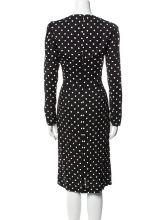 Red Valentino Polka Dot Print Midi Length Dress