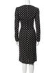 Red Valentino Polka Dot Print Midi Length Dress