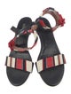 Red Valentino Leather Striped Sandals